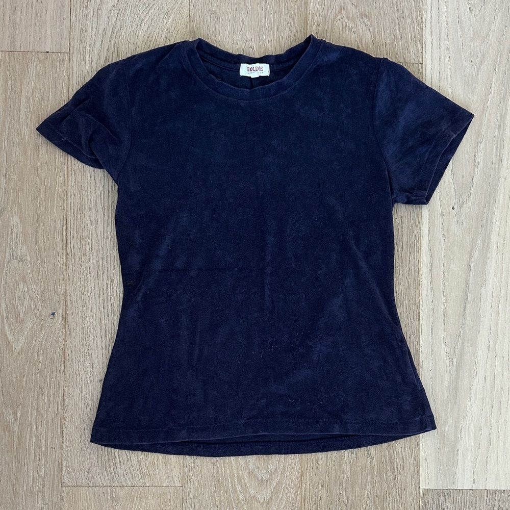 Goldie Navy Velvet Top